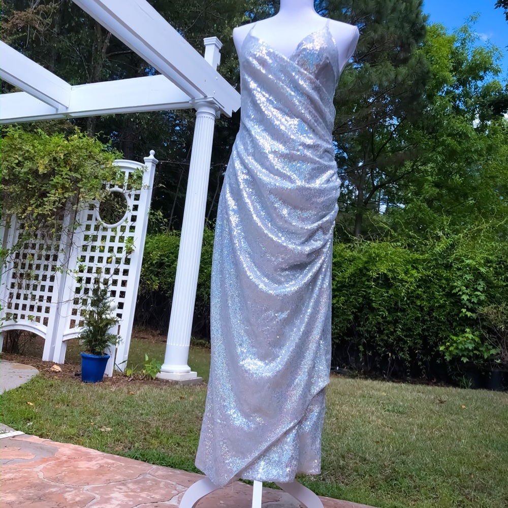 Silver Sequin Dress Size 12 NWT